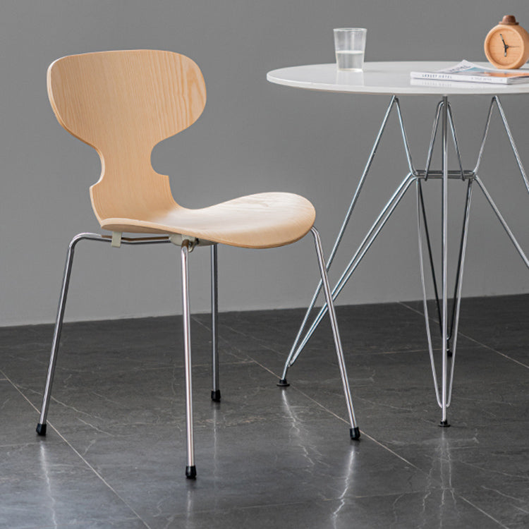 Industrial Style Metal Legs Dining Chairs Solid Back Armless Chairs for Home Clearhalo ' kitchen&dining_furn' 'Dining Chairs' 'Dining Tables & Seating' 'dining_chair' 'furn' 'furn_dining_chair' 'Furniture' 'furniture_dining_chair' 'Kitchen & Dining Furniture' 'kitchen' 3740478