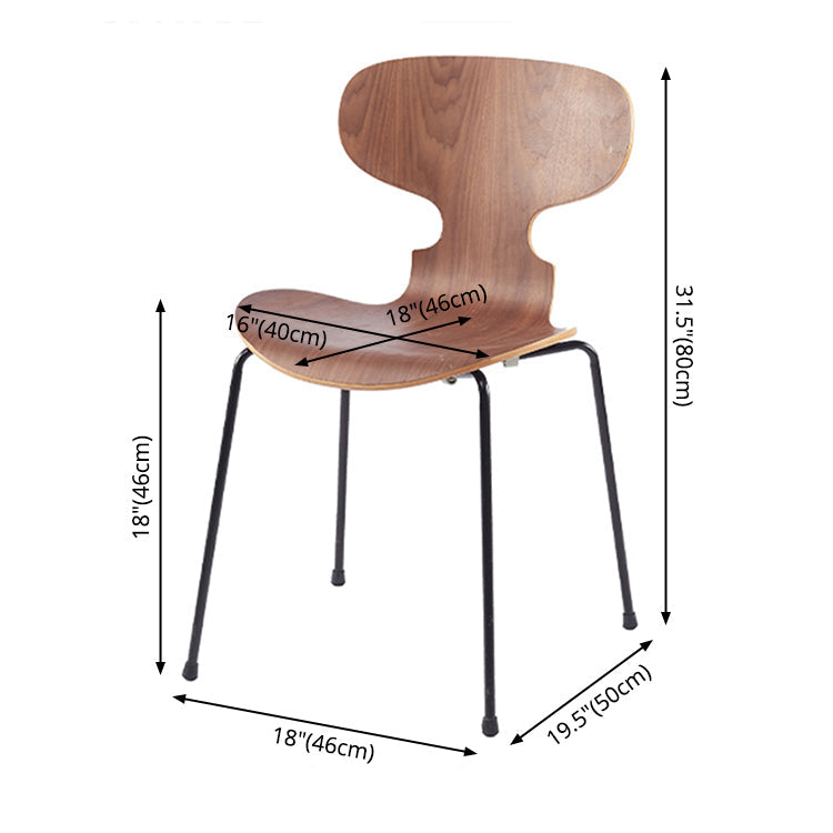 Industrial Style Metal Legs Dining Chairs Solid Back Armless Chairs for Home Clearhalo ' kitchen&dining_furn' 'Dining Chairs' 'Dining Tables & Seating' 'dining_chair' 'furn' 'furn_dining_chair' 'Furniture' 'furniture_dining_chair' 'Kitchen & Dining Furniture' 'kitchen' 3740480