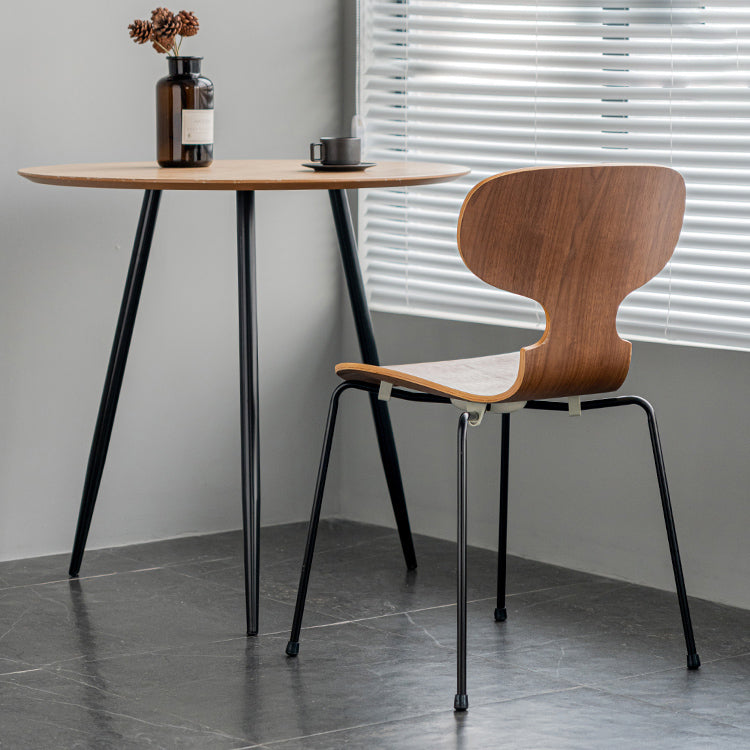 Industrial Style Metal Legs Dining Chairs Solid Back Armless Chairs for Home Clearhalo ' kitchen&dining_furn' 'Dining Chairs' 'Dining Tables & Seating' 'dining_chair' 'furn' 'furn_dining_chair' 'Furniture' 'furniture_dining_chair' 'Kitchen & Dining Furniture' 'kitchen' 3740482