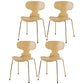 Industrial Style Metal Legs Dining Chairs Solid Back Armless Chairs for Home Wood 4 Piece Set Brass Gold Clearhalo ' kitchen&dining_furn' 'Dining Chairs' 'Dining Tables & Seating' 'dining_chair' 'furn' 'furn_dining_chair' 'Furniture' 'furniture_dining_chair' 'Kitchen & Dining Furniture' 'kitchen' 3740484