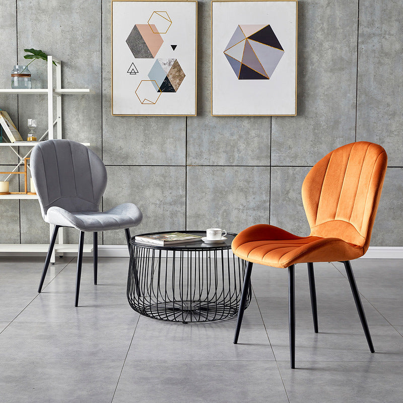 Home Scandinavian Side Chair Wingback Metal Upholstered Dining Room Chair Clearhalo ' kitchen&dining_furn' 'Dining Chairs' 'Dining Tables & Seating' 'dining_chair' 'furn' 'furn_dining_chair' 'Furniture' 'furniture_dining_chair' 'Kitchen & Dining Furniture' 'kitchen' 3740497