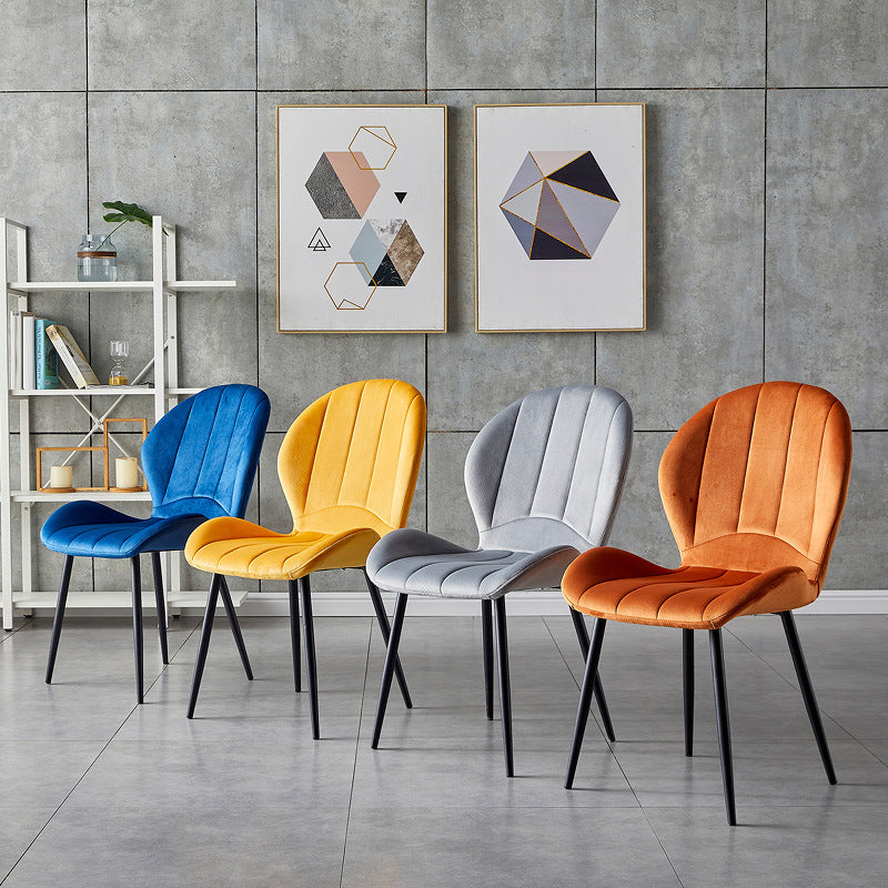 Home Scandinavian Side Chair Wingback Metal Upholstered Dining Room Chair Clearhalo ' kitchen&dining_furn' 'Dining Chairs' 'Dining Tables & Seating' 'dining_chair' 'furn' 'furn_dining_chair' 'Furniture' 'furniture_dining_chair' 'Kitchen & Dining Furniture' 'kitchen' 3740499