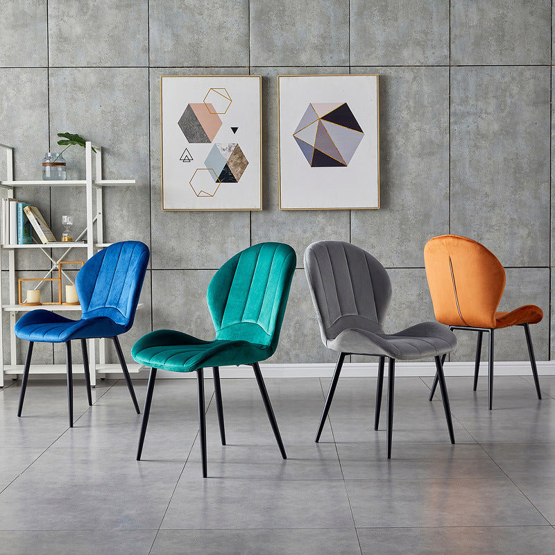 Home Scandinavian Side Chair Wingback Metal Upholstered Dining Room Chair Clearhalo ' kitchen&dining_furn' 'Dining Chairs' 'Dining Tables & Seating' 'dining_chair' 'furn' 'furn_dining_chair' 'Furniture' 'furniture_dining_chair' 'Kitchen & Dining Furniture' 'kitchen' 3740502