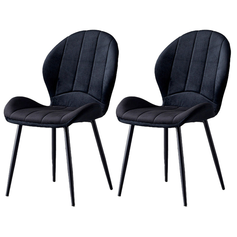 Home Scandinavian Side Chair Wingback Metal Upholstered Dining Room Chair Black 2 Piece Set Clearhalo ' kitchen&dining_furn' 'Dining Chairs' 'Dining Tables & Seating' 'dining_chair' 'furn' 'furn_dining_chair' 'Furniture' 'furniture_dining_chair' 'Kitchen & Dining Furniture' 'kitchen' 3740504