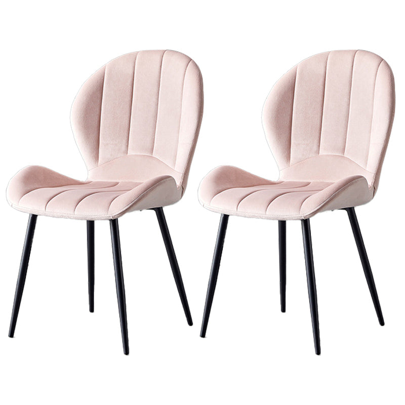 Home Scandinavian Side Chair Wingback Metal Upholstered Dining Room Chair Pink 2 Piece Set Clearhalo ' kitchen&dining_furn' 'Dining Chairs' 'Dining Tables & Seating' 'dining_chair' 'furn' 'furn_dining_chair' 'Furniture' 'furniture_dining_chair' 'Kitchen & Dining Furniture' 'kitchen' 3740515