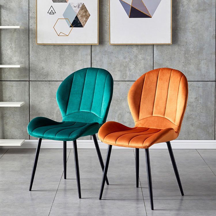 Home Scandinavian Side Chair Wingback Metal Upholstered Dining Room Chair Clearhalo ' kitchen&dining_furn' 'Dining Chairs' 'Dining Tables & Seating' 'dining_chair' 'furn' 'furn_dining_chair' 'Furniture' 'furniture_dining_chair' 'Kitchen & Dining Furniture' 'kitchen' 3740519