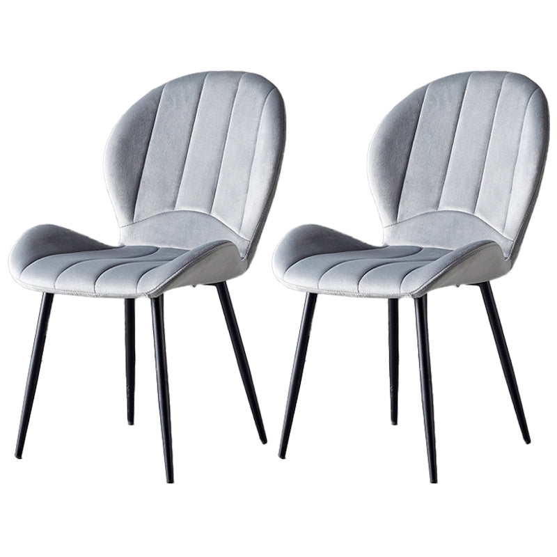 Home Scandinavian Side Chair Wingback Metal Upholstered Dining Room Chair Grey 2 Piece Set Clearhalo ' kitchen&dining_furn' 'Dining Chairs' 'Dining Tables & Seating' 'dining_chair' 'furn' 'furn_dining_chair' 'Furniture' 'furniture_dining_chair' 'Kitchen & Dining Furniture' 'kitchen' 3740522