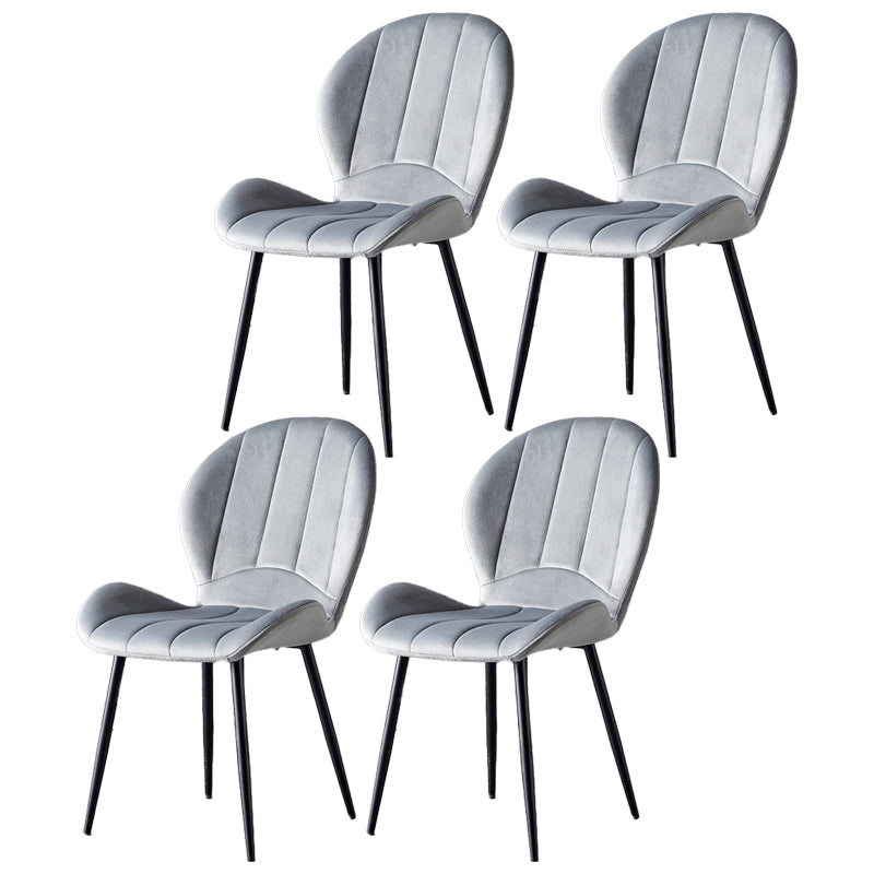 Home Scandinavian Side Chair Wingback Metal Upholstered Dining Room Chair Grey 4 Piece Set Clearhalo ' kitchen&dining_furn' 'Dining Chairs' 'Dining Tables & Seating' 'dining_chair' 'furn' 'furn_dining_chair' 'Furniture' 'furniture_dining_chair' 'Kitchen & Dining Furniture' 'kitchen' 3740523