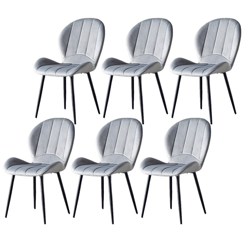 Home Scandinavian Side Chair Wingback Metal Upholstered Dining Room Chair Grey 6 Piece Set Clearhalo ' kitchen&dining_furn' 'Dining Chairs' 'Dining Tables & Seating' 'dining_chair' 'furn' 'furn_dining_chair' 'Furniture' 'furniture_dining_chair' 'Kitchen & Dining Furniture' 'kitchen' 3740524