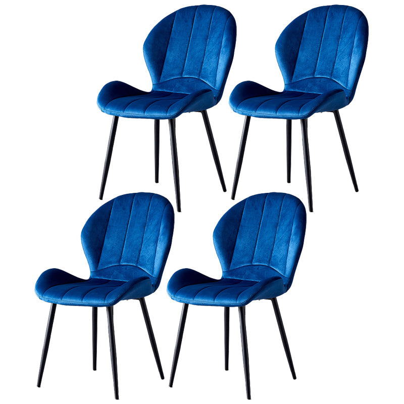 Home Scandinavian Side Chair Wingback Metal Upholstered Dining Room Chair Blue 4 Piece Set Clearhalo ' kitchen&dining_furn' 'Dining Chairs' 'Dining Tables & Seating' 'dining_chair' 'furn' 'furn_dining_chair' 'Furniture' 'furniture_dining_chair' 'Kitchen & Dining Furniture' 'kitchen' 3740526