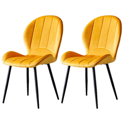 Home Scandinavian Side Chair Wingback Metal Upholstered Dining Room Chair Yellow 2 Piece Set Clearhalo ' kitchen&dining_furn' 'Dining Chairs' 'Dining Tables & Seating' 'dining_chair' 'furn' 'furn_dining_chair' 'Furniture' 'furniture_dining_chair' 'Kitchen & Dining Furniture' 'kitchen' 3740528