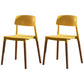 Contemporary Style Plastic Dining Chair Open Back Dining Side Chair for Kitchen Yellow 2 Piece Set Clearhalo ' kitchen&dining_furn' 'Dining Chairs' 'Dining Tables & Seating' 'dining_chair' 'furn' 'furn_dining_chair' 'Furniture' 'furniture_dining_chair' 'Kitchen & Dining Furniture' 'kitchen' 3740533