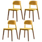 Contemporary Style Plastic Dining Chair Open Back Dining Side Chair for Kitchen Yellow 4 Piece Set Clearhalo ' kitchen&dining_furn' 'Dining Chairs' 'Dining Tables & Seating' 'dining_chair' 'furn' 'furn_dining_chair' 'Furniture' 'furniture_dining_chair' 'Kitchen & Dining Furniture' 'kitchen' 3740535