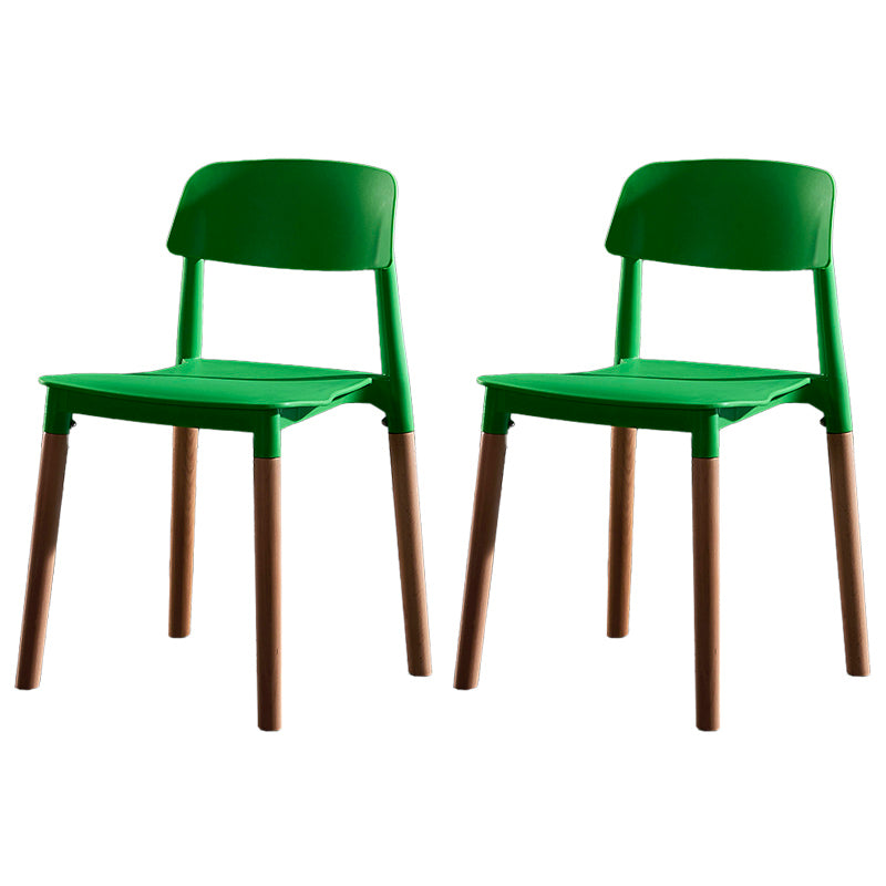 Contemporary Style Plastic Dining Chair Open Back Dining Side Chair for Kitchen Green 2 Piece Set Clearhalo ' kitchen&dining_furn' 'Dining Chairs' 'Dining Tables & Seating' 'dining_chair' 'furn' 'furn_dining_chair' 'Furniture' 'furniture_dining_chair' 'Kitchen & Dining Furniture' 'kitchen' 3740539