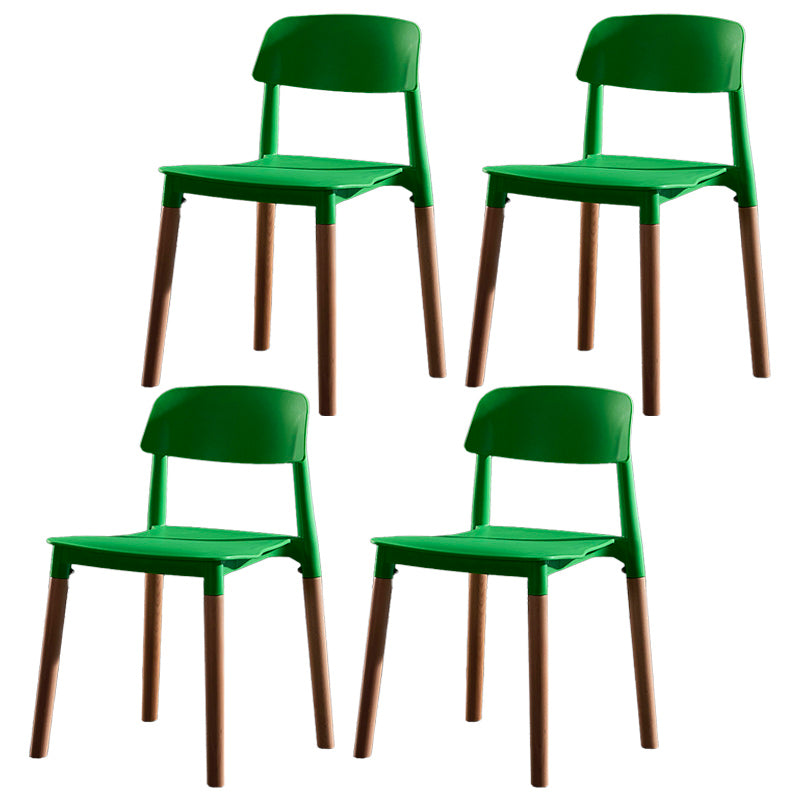 Contemporary Style Plastic Dining Chair Open Back Dining Side Chair for Kitchen Green 4 Piece Set Clearhalo ' kitchen&dining_furn' 'Dining Chairs' 'Dining Tables & Seating' 'dining_chair' 'furn' 'furn_dining_chair' 'Furniture' 'furniture_dining_chair' 'Kitchen & Dining Furniture' 'kitchen' 3740541