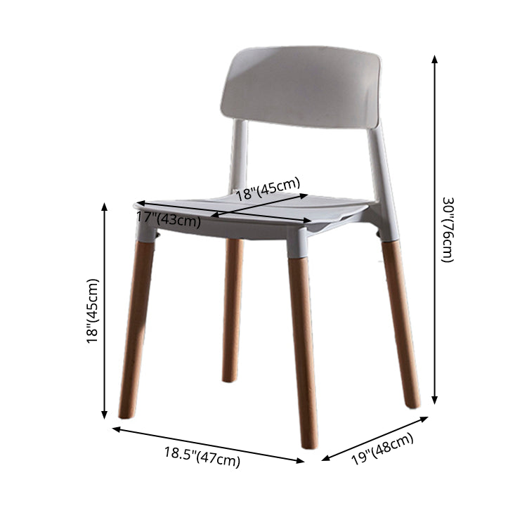 Contemporary Style Plastic Dining Chair Open Back Dining Side Chair for Kitchen Clearhalo ' kitchen&dining_furn' 'Dining Chairs' 'Dining Tables & Seating' 'dining_chair' 'furn' 'furn_dining_chair' 'Furniture' 'furniture_dining_chair' 'Kitchen & Dining Furniture' 'kitchen' 3740547