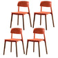 Contemporary Style Plastic Dining Chair Open Back Dining Side Chair for Kitchen Orange 4 Piece Set Clearhalo ' kitchen&dining_furn' 'Dining Chairs' 'Dining Tables & Seating' 'dining_chair' 'furn' 'furn_dining_chair' 'Furniture' 'furniture_dining_chair' 'Kitchen & Dining Furniture' 'kitchen' 3740548