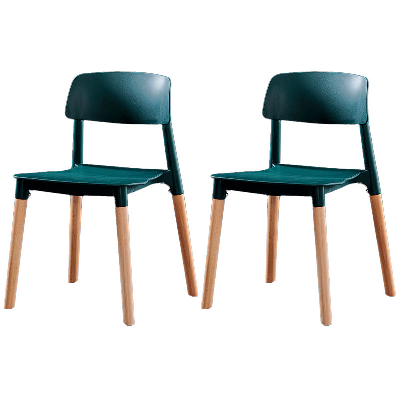 Contemporary Style Plastic Dining Chair Open Back Dining Side Chair for Kitchen Blackish Green 2 Piece Set Clearhalo ' kitchen&dining_furn' 'Dining Chairs' 'Dining Tables & Seating' 'dining_chair' 'furn' 'furn_dining_chair' 'Furniture' 'furniture_dining_chair' 'Kitchen & Dining Furniture' 'kitchen' 3740550