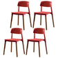 Contemporary Style Plastic Dining Chair Open Back Dining Side Chair for Kitchen Red 4 Piece Set Clearhalo ' kitchen&dining_furn' 'Dining Chairs' 'Dining Tables & Seating' 'dining_chair' 'furn' 'furn_dining_chair' 'Furniture' 'furniture_dining_chair' 'Kitchen & Dining Furniture' 'kitchen' 3740554