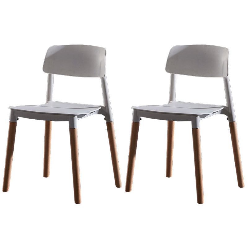 Contemporary Style Plastic Dining Chair Open Back Dining Side Chair for Kitchen White 2 Piece Set Clearhalo ' kitchen&dining_furn' 'Dining Chairs' 'Dining Tables & Seating' 'dining_chair' 'furn' 'furn_dining_chair' 'Furniture' 'furniture_dining_chair' 'Kitchen & Dining Furniture' 'kitchen' 3740559