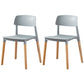 Contemporary Style Plastic Dining Chair Open Back Dining Side Chair for Kitchen Light Gray 2 Piece Set Clearhalo ' kitchen&dining_furn' 'Dining Chairs' 'Dining Tables & Seating' 'dining_chair' 'furn' 'furn_dining_chair' 'Furniture' 'furniture_dining_chair' 'Kitchen & Dining Furniture' 'kitchen' 3740562