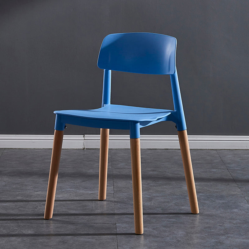 Contemporary Style Plastic Dining Chair Open Back Dining Side Chair for Kitchen Blue 1 Piece Clearhalo ' kitchen&dining_furn' 'Dining Chairs' 'Dining Tables & Seating' 'dining_chair' 'furn' 'furn_dining_chair' 'Furniture' 'furniture_dining_chair' 'Kitchen & Dining Furniture' 'kitchen' 3740567