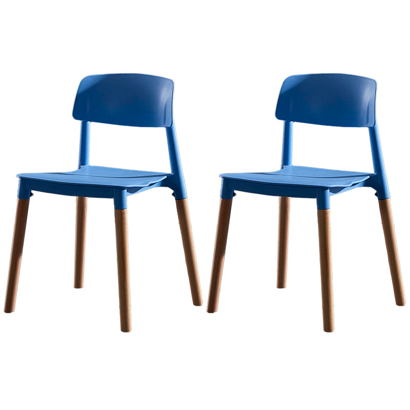 Contemporary Style Plastic Dining Chair Open Back Dining Side Chair for Kitchen Blue 2 Piece Set Clearhalo ' kitchen&dining_furn' 'Dining Chairs' 'Dining Tables & Seating' 'dining_chair' 'furn' 'furn_dining_chair' 'Furniture' 'furniture_dining_chair' 'Kitchen & Dining Furniture' 'kitchen' 3740568
