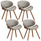 Contemporary Style Leather Dining Chair Open Back Dining Side Chair for Kitchen Grey 4 Piece Set Walnut Clearhalo ' kitchen&dining_furn' 'Dining Chairs' 'Dining Tables & Seating' 'dining_chair' 'furn' 'furn_dining_chair' 'Furniture' 'furniture_dining_chair' 'Kitchen & Dining Furniture' 'kitchen' 3740573