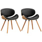 Contemporary Style Leather Dining Chair Open Back Dining Side Chair for Kitchen Black 2 Piece Set Natural Wood Clearhalo ' kitchen&dining_furn' 'Dining Chairs' 'Dining Tables & Seating' 'dining_chair' 'furn' 'furn_dining_chair' 'Furniture' 'furniture_dining_chair' 'Kitchen & Dining Furniture' 'kitchen' 3740574