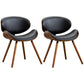 Contemporary Style Leather Dining Chair Open Back Dining Side Chair for Kitchen Black 2 Piece Set Walnut Clearhalo ' kitchen&dining_furn' 'Dining Chairs' 'Dining Tables & Seating' 'dining_chair' 'furn' 'furn_dining_chair' 'Furniture' 'furniture_dining_chair' 'Kitchen & Dining Furniture' 'kitchen' 3740584