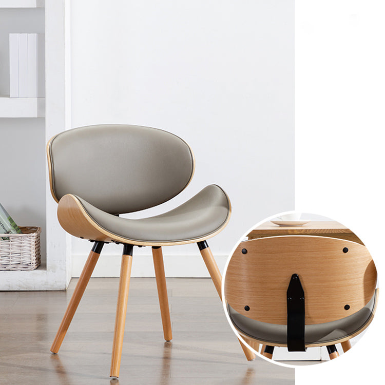 Contemporary Style Leather Dining Chair Open Back Dining Side Chair for Kitchen Clearhalo ' kitchen&dining_furn' 'Dining Chairs' 'Dining Tables & Seating' 'dining_chair' 'furn' 'furn_dining_chair' 'Furniture' 'furniture_dining_chair' 'Kitchen & Dining Furniture' 'kitchen' 3740585