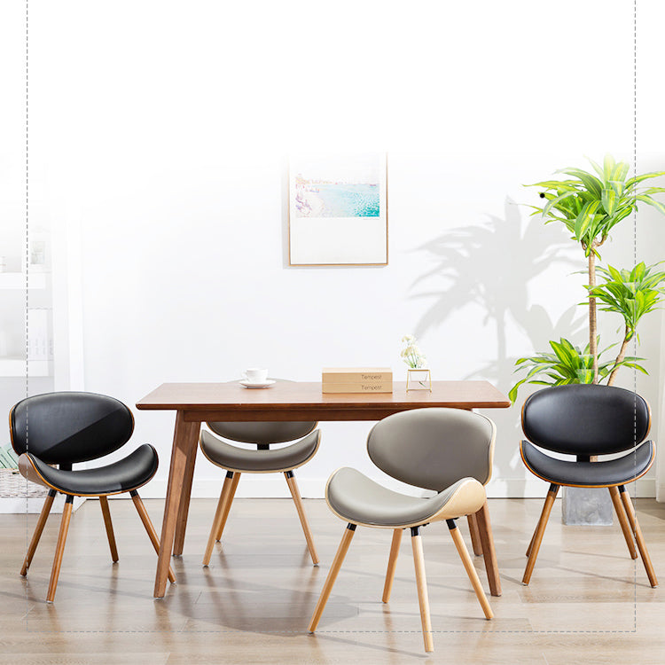 Contemporary Style Leather Dining Chair Open Back Dining Side Chair for Kitchen Clearhalo ' kitchen&dining_furn' 'Dining Chairs' 'Dining Tables & Seating' 'dining_chair' 'furn' 'furn_dining_chair' 'Furniture' 'furniture_dining_chair' 'Kitchen & Dining Furniture' 'kitchen' 3740593