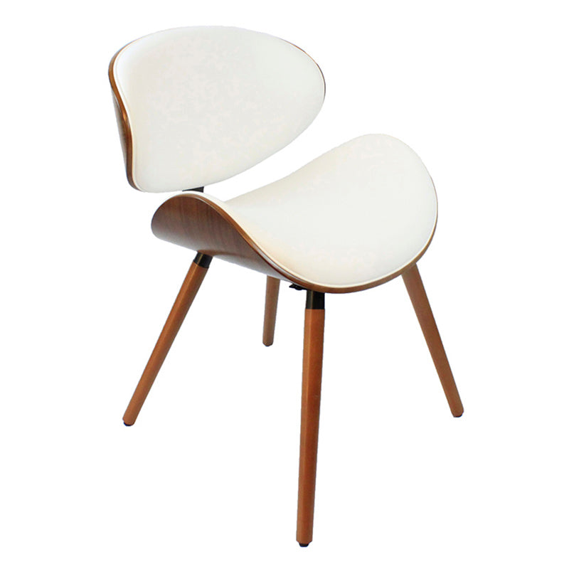 Contemporary Style Leather Dining Chair Open Back Dining Side Chair for Kitchen White 1 Piece Walnut Clearhalo ' kitchen&dining_furn' 'Dining Chairs' 'Dining Tables & Seating' 'dining_chair' 'furn' 'furn_dining_chair' 'Furniture' 'furniture_dining_chair' 'Kitchen & Dining Furniture' 'kitchen' 3740594
