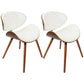 Contemporary Style Leather Dining Chair Open Back Dining Side Chair for Kitchen White 2 Piece Set Walnut Clearhalo ' kitchen&dining_furn' 'Dining Chairs' 'Dining Tables & Seating' 'dining_chair' 'furn' 'furn_dining_chair' 'Furniture' 'furniture_dining_chair' 'Kitchen & Dining Furniture' 'kitchen' 3740595