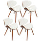 Contemporary Style Leather Dining Chair Open Back Dining Side Chair for Kitchen White 4 Piece Set Walnut Clearhalo ' kitchen&dining_furn' 'Dining Chairs' 'Dining Tables & Seating' 'dining_chair' 'furn' 'furn_dining_chair' 'Furniture' 'furniture_dining_chair' 'Kitchen & Dining Furniture' 'kitchen' 3740596
