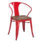Slat Back Dining Arm Chair with Metal Legs Industrial Dining Armchairs for Coffee Bar Red 1 Piece Clearhalo ' kitchen&dining_furn' 'Dining Chairs' 'Dining Tables & Seating' 'dining_chair' 'furn' 'furn_dining_chair' 'Furniture' 'furniture_dining_chair' 'Kitchen & Dining Furniture' 'kitchen' 3740598