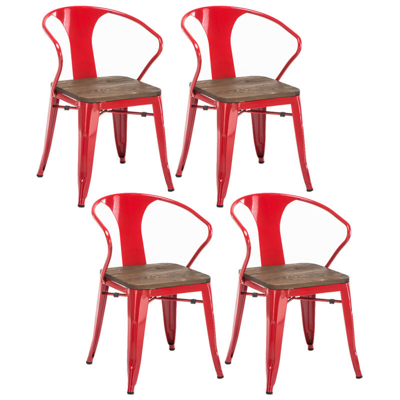 Slat Back Dining Arm Chair with Metal Legs Industrial Dining Armchairs for Coffee Bar Red 4 Piece Set Clearhalo ' kitchen&dining_furn' 'Dining Chairs' 'Dining Tables & Seating' 'dining_chair' 'furn' 'furn_dining_chair' 'Furniture' 'furniture_dining_chair' 'Kitchen & Dining Furniture' 'kitchen' 3740601