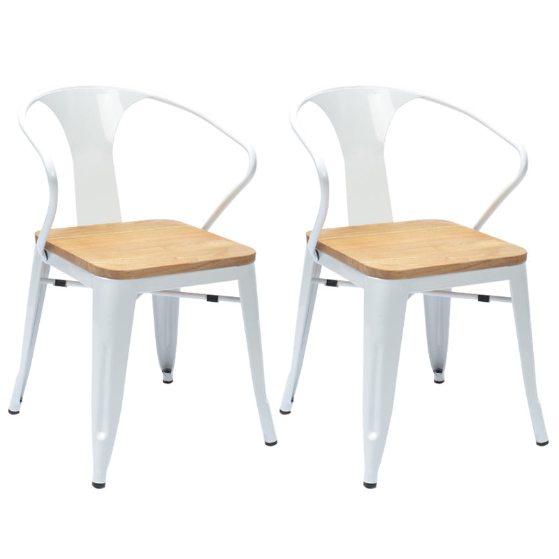 Slat Back Dining Arm Chair with Metal Legs Industrial Dining Armchairs for Coffee Bar White 2 Piece Set Clearhalo ' kitchen&dining_furn' 'Dining Chairs' 'Dining Tables & Seating' 'dining_chair' 'furn' 'furn_dining_chair' 'Furniture' 'furniture_dining_chair' 'Kitchen & Dining Furniture' 'kitchen' 3740605