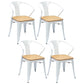 Slat Back Dining Arm Chair with Metal Legs Industrial Dining Armchairs for Coffee Bar White 4 Piece Set Clearhalo ' kitchen&dining_furn' 'Dining Chairs' 'Dining Tables & Seating' 'dining_chair' 'furn' 'furn_dining_chair' 'Furniture' 'furniture_dining_chair' 'Kitchen & Dining Furniture' 'kitchen' 3740607