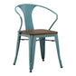 Slat Back Dining Arm Chair with Metal Legs Industrial Dining Armchairs for Coffee Bar Airy Blue 1 Piece Clearhalo ' kitchen&dining_furn' 'Dining Chairs' 'Dining Tables & Seating' 'dining_chair' 'furn' 'furn_dining_chair' 'Furniture' 'furniture_dining_chair' 'Kitchen & Dining Furniture' 'kitchen' 3740609
