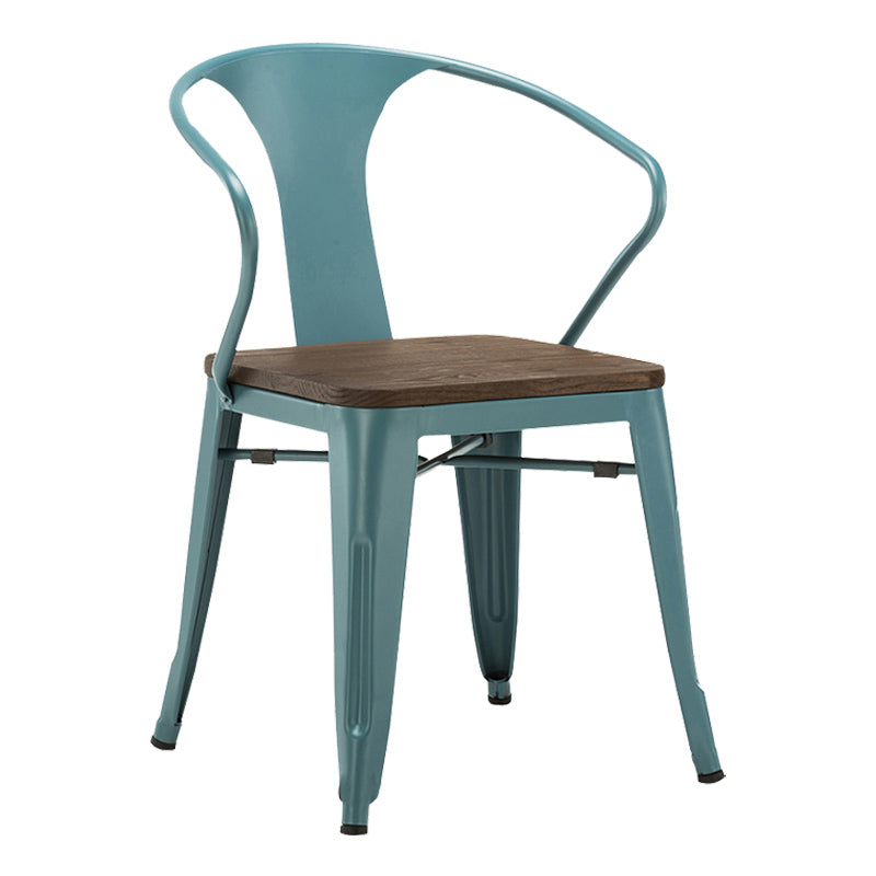 Slat Back Dining Arm Chair with Metal Legs Industrial Dining Armchairs for Coffee Bar Airy Blue 1 Piece Clearhalo ' kitchen&dining_furn' 'Dining Chairs' 'Dining Tables & Seating' 'dining_chair' 'furn' 'furn_dining_chair' 'Furniture' 'furniture_dining_chair' 'Kitchen & Dining Furniture' 'kitchen' 3740609