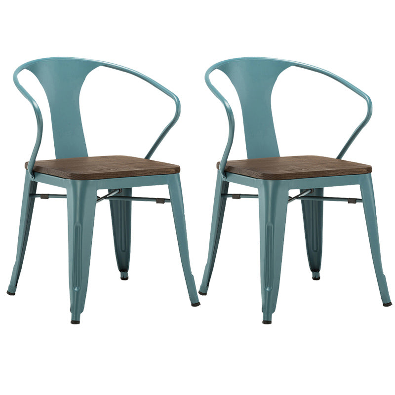 Slat Back Dining Arm Chair with Metal Legs Industrial Dining Armchairs for Coffee Bar Airy Blue 2 Piece Set Clearhalo ' kitchen&dining_furn' 'Dining Chairs' 'Dining Tables & Seating' 'dining_chair' 'furn' 'furn_dining_chair' 'Furniture' 'furniture_dining_chair' 'Kitchen & Dining Furniture' 'kitchen' 3740611