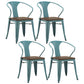 Slat Back Dining Arm Chair with Metal Legs Industrial Dining Armchairs for Coffee Bar Airy Blue 4 Piece Set Clearhalo ' kitchen&dining_furn' 'Dining Chairs' 'Dining Tables & Seating' 'dining_chair' 'furn' 'furn_dining_chair' 'Furniture' 'furniture_dining_chair' 'Kitchen & Dining Furniture' 'kitchen' 3740614