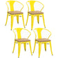 Slat Back Dining Arm Chair with Metal Legs Industrial Dining Armchairs for Coffee Bar Lemon Yellow 4 Piece Set Clearhalo ' kitchen&dining_furn' 'Dining Chairs' 'Dining Tables & Seating' 'dining_chair' 'furn' 'furn_dining_chair' 'Furniture' 'furniture_dining_chair' 'Kitchen & Dining Furniture' 'kitchen' 3740617