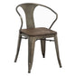 Slat Back Dining Arm Chair with Metal Legs Industrial Dining Armchairs for Coffee Bar Light Brown 1 Piece Clearhalo ' kitchen&dining_furn' 'Dining Chairs' 'Dining Tables & Seating' 'dining_chair' 'furn' 'furn_dining_chair' 'Furniture' 'furniture_dining_chair' 'Kitchen & Dining Furniture' 'kitchen' 3740618