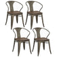 Slat Back Dining Arm Chair with Metal Legs Industrial Dining Armchairs for Coffee Bar Light Brown 4 Piece Set Clearhalo ' kitchen&dining_furn' 'Dining Chairs' 'Dining Tables & Seating' 'dining_chair' 'furn' 'furn_dining_chair' 'Furniture' 'furniture_dining_chair' 'Kitchen & Dining Furniture' 'kitchen' 3740620