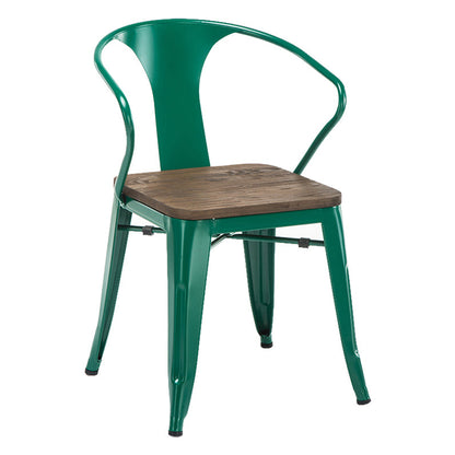 Slat Back Dining Arm Chair with Metal Legs Industrial Dining Armchairs for Coffee Bar Green 1 Piece Clearhalo ' kitchen&dining_furn' 'Dining Chairs' 'Dining Tables & Seating' 'dining_chair' 'furn' 'furn_dining_chair' 'Furniture' 'furniture_dining_chair' 'Kitchen & Dining Furniture' 'kitchen' 3740621
