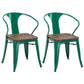 Slat Back Dining Arm Chair with Metal Legs Industrial Dining Armchairs for Coffee Bar Green 2 Piece Set Clearhalo ' kitchen&dining_furn' 'Dining Chairs' 'Dining Tables & Seating' 'dining_chair' 'furn' 'furn_dining_chair' 'Furniture' 'furniture_dining_chair' 'Kitchen & Dining Furniture' 'kitchen' 3740622