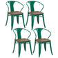 Slat Back Dining Arm Chair with Metal Legs Industrial Dining Armchairs for Coffee Bar Green 4 Piece Set Clearhalo ' kitchen&dining_furn' 'Dining Chairs' 'Dining Tables & Seating' 'dining_chair' 'furn' 'furn_dining_chair' 'Furniture' 'furniture_dining_chair' 'Kitchen & Dining Furniture' 'kitchen' 3740623