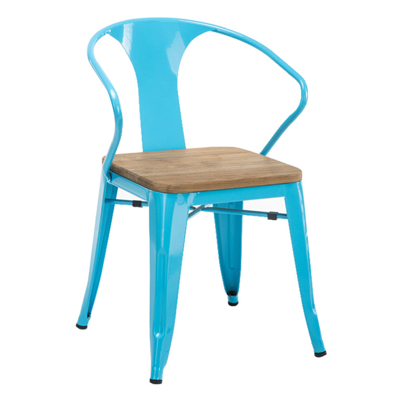 Slat Back Dining Arm Chair with Metal Legs Industrial Dining Armchairs for Coffee Bar Sky Blue 1 Piece Clearhalo ' kitchen&dining_furn' 'Dining Chairs' 'Dining Tables & Seating' 'dining_chair' 'furn' 'furn_dining_chair' 'Furniture' 'furniture_dining_chair' 'Kitchen & Dining Furniture' 'kitchen' 3740624